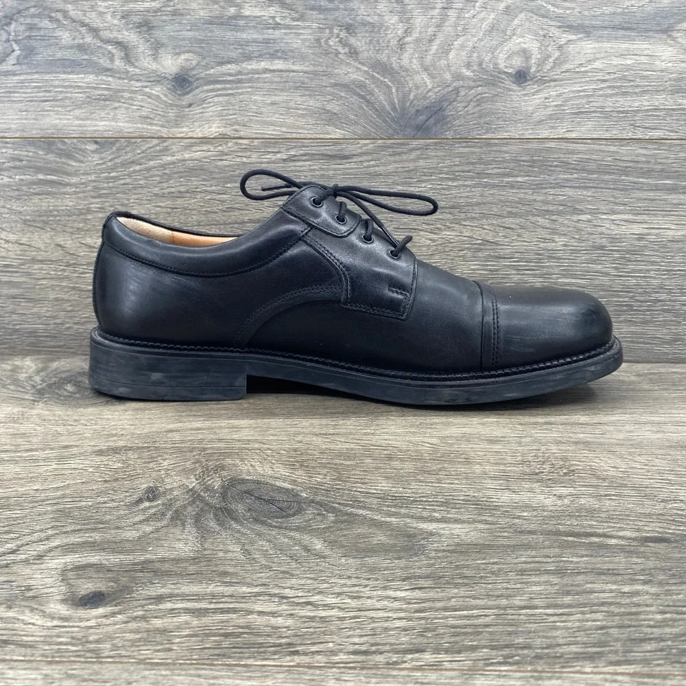 Bostonian Cap Toe Oxford Mens 11 Black Leather Lace Up Dress Shoes 22711